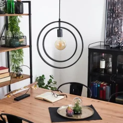 Lampes Vintages & Rétros-hofstein Suspension Tercel Noir, 1 lumière