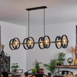 Lampes Vintages & Rétros-hofstein Suspension Theareabarivat Anthracite, 8 lumières