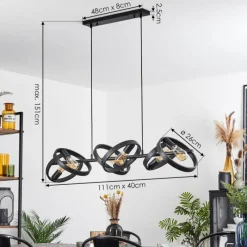 hofstein Suspension Theareabarivat Anthracite, 6 lumières* Suspensions