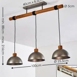 Luminaires Rustiques-hofstein Suspension Tholen Brun, 3 lumières