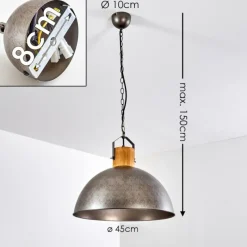 Luminaires Rustiques-hofstein Suspension Tholen Brun, Argenté, 1 lumière