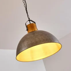 Luminaires Rustiques-hofstein Suspension Tholen Brun, Argenté, 1 lumière