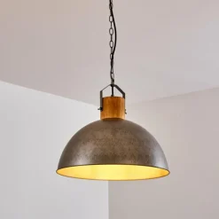 Luminaires Rustiques-hofstein Suspension Tholen Brun, Argenté, 1 lumière