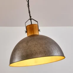 Luminaires Rustiques-hofstein Suspension Tholen Brun, Argenté, 1 lumière