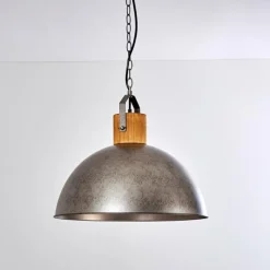 Luminaires Rustiques-hofstein Suspension Tholen Brun, Argenté, 1 lumière