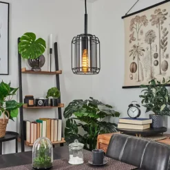 Suspension Verre Fumé-hofstein Suspension Thusis Noir, 1 lumière