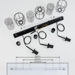 hofstein Suspension Thusis Noir, 3 lumières