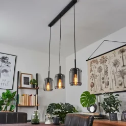 hofstein Suspension Thusis Noir, 3 lumières