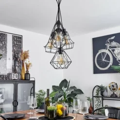 hofstein Suspension Tianjin Noir, 5 lumières