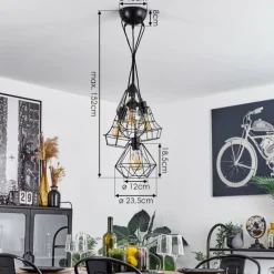 hofstein Suspension Tianjin Noir, 5 lumières