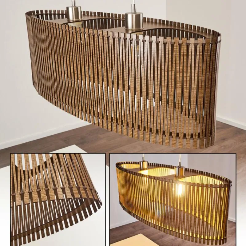 Luminaires Rustiques-hofstein Suspension Timmele Nickel mat, 2 lumières