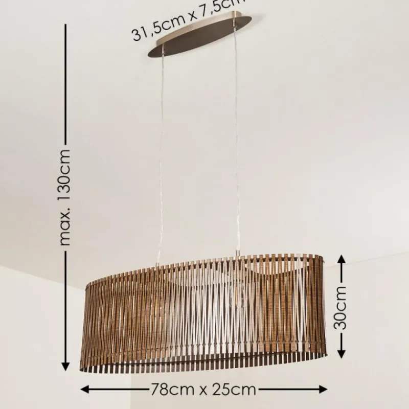 Luminaires Rustiques-hofstein Suspension Timmele Nickel mat, 2 lumières