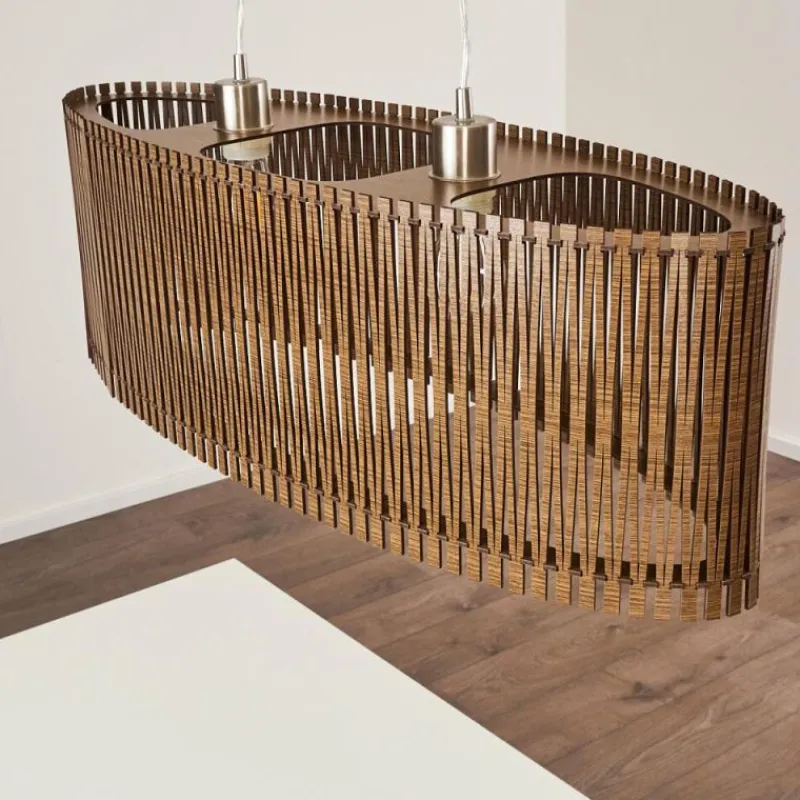 Luminaires Rustiques-hofstein Suspension Timmele Nickel mat, 2 lumières