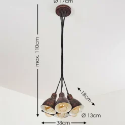 Luminaires Rustiques-hofstein Suspension Timola Beige, Brun foncé, 7 lumières
