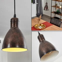 Lampes Industrielles-hofstein Suspension Timola Rouille, Noir, 1 lumière
