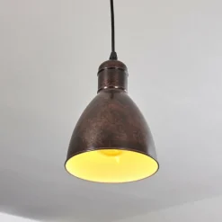 Lampes Industrielles-hofstein Suspension Timola Rouille, Noir, 1 lumière