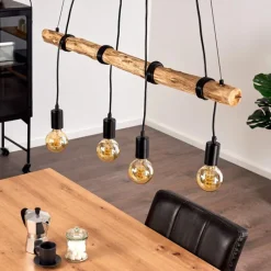 Style Boho-Chic-hofstein Suspension Tirana Brun, Noir, 4 lumières