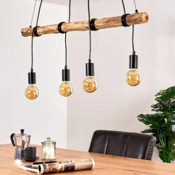 Style Boho-Chic-hofstein Suspension Tirana Brun, Noir, 4 lumières