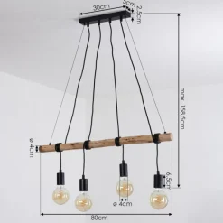 Lampes Vintages & Rétros-hofstein Suspension Tirana Écru, Noir, 4 lumières