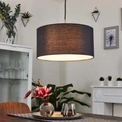 Lampes En Tissu-hofstein Suspension Tise Argenté, 1 lumière