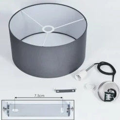 Lampes En Tissu-hofstein Suspension Tise Argenté, 1 lumière