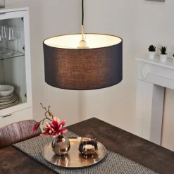 Lampes En Tissu-hofstein Suspension Tise Argenté, 1 lumière