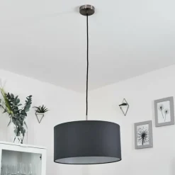 Lampes En Tissu-hofstein Suspension Tise Argenté, 1 lumière