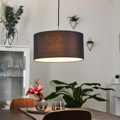 Lampes En Tissu-hofstein Suspension Tise Argenté, 1 lumière