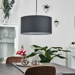 Lampes En Tissu-hofstein Suspension Tise Argenté, 1 lumière