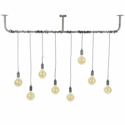Lampes Industrielles-hofstein Suspension Tjergaast Argenté, 8 lumières
