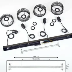 Lampes Industrielles-hofstein Suspension Tobuna Noir, 4 lumières