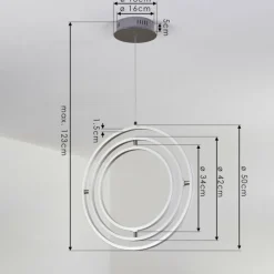 hofstein Suspension Toga LED Nickel mat, 3 lumières