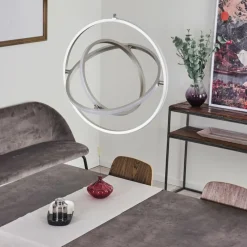 hofstein Suspension Toga LED Nickel mat, 3 lumières