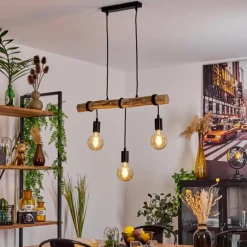 Luminaires Scandinaves-hofstein Suspension Toleda Écru, Noir, 3 lumières