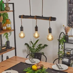 Style Boho-Chic-hofstein Suspension Toledo Noir, 3 lumières