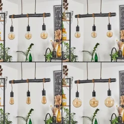 Style Boho-Chic-hofstein Suspension Toledo Noir, 3 lumières