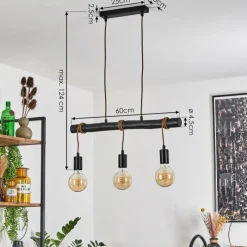 Style Boho-Chic-hofstein Suspension Toledo Noir, 3 lumières