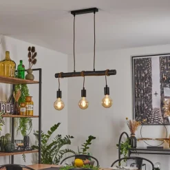 Style Boho-Chic-hofstein Suspension Toledo Noir, 3 lumières