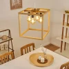 Style Boho-Chic-hofstein Suspension Torreglia Bois clair, 4 lumières