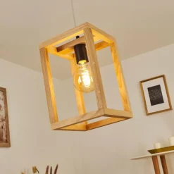 Style Boho-Chic-hofstein Suspension Torreglia Bois clair, 1 lumière