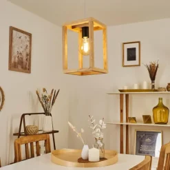 Style Boho-Chic-hofstein Suspension Torreglia Bois clair, 1 lumière