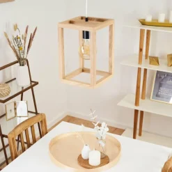 Style Boho-Chic-hofstein Suspension Torreglia Bois clair, 1 lumière