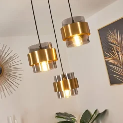 hofstein Suspension Traak Noir, 3 lumières