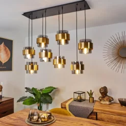 hofstein Suspension Traak Noir, 8 lumières