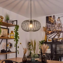 Lampes Industrielles-hofstein Suspension Trapichera Noir, 1 lumière