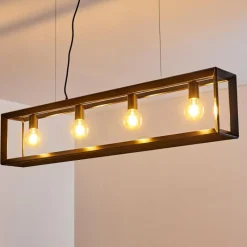 Lampes Industrielles-hofstein Suspension Traryd Noir, 4 lumières