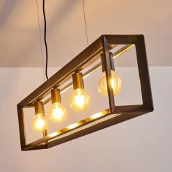 Lampes Industrielles-hofstein Suspension Traryd Noir, 4 lumières