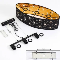 Lampes En Tissu-hofstein Suspension Trasancos Noir, 3 lumières