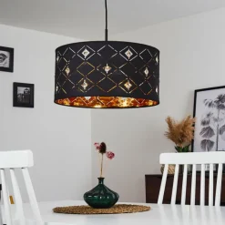 Lampes En Tissu-hofstein Suspension Trasancos Noir, 1 lumière