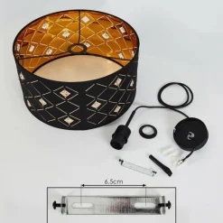 Lampes En Tissu-hofstein Suspension Trasancos Noir, 1 lumière